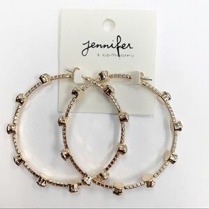 Gold Jeweled Flexi-Hoop Earrings